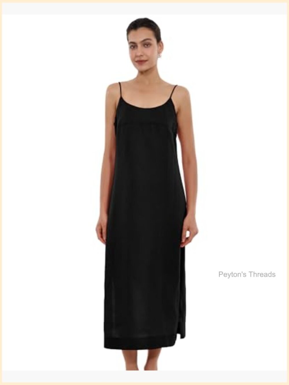 100% Linen Maxi Dress Spaghetti Strap Casual Loose Beach Dress - Picture 4 of 7